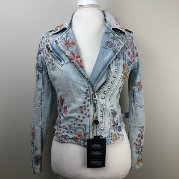 Blank NYC Jackets & Blazers - NWT BlankNYC Sitting Pretty Denim Moto Jacket Sm